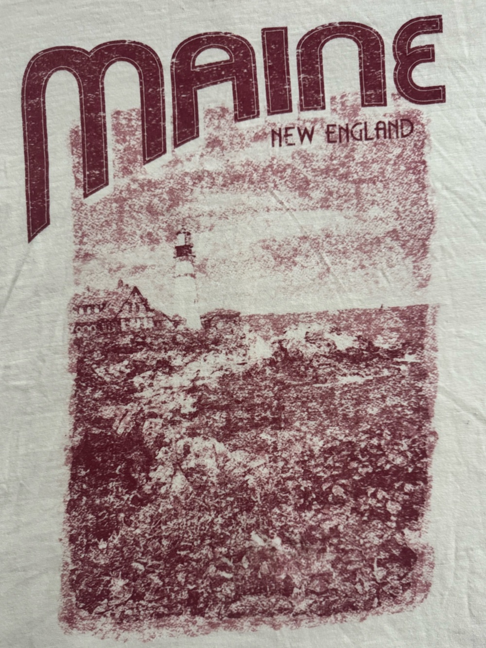 NWT Aerie Maine Oversized Boyfriend T-Shirt - Cream with Dusty Rose Print Med - Picture 6 of 11